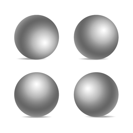 Set of realistic three-dimensional spheres isolated on white background. Vector illustration. Eps 10.のイラスト素材