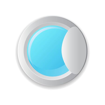 Vector realistic washing-machine door isolated on white background. Laundry template. 3D illustration.のイラスト素材
