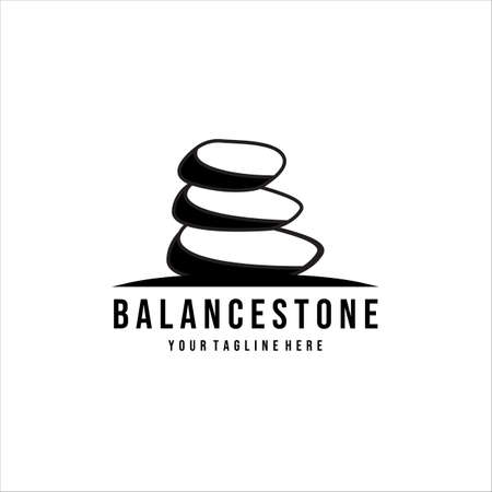 three balance stone logo vintage minimalist vector designのイラスト素材