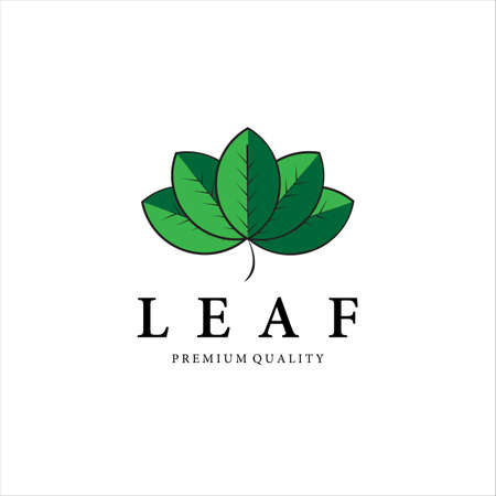 leaf vintage vector logo illustration designのイラスト素材