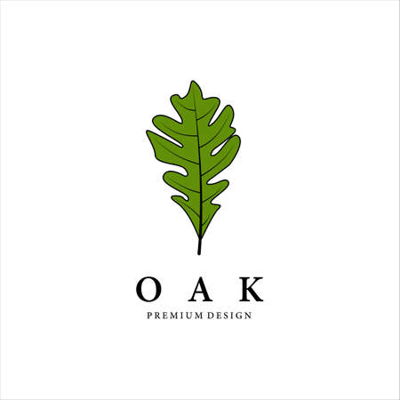 oak leaf vintage vector logo illustration designのイラスト素材