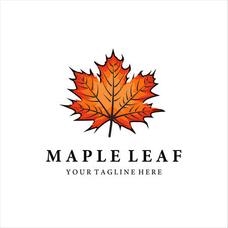 maple leaf vintage vector logo illustration designのイラスト素材