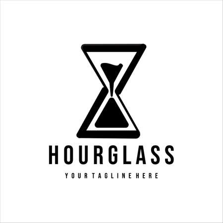 hourglass vintage simple vector logo illustration designのイラスト素材
