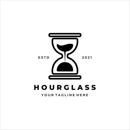 hourglass vintage simple logo vector illustration designのイラスト素材