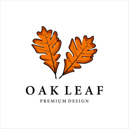 oak leaf vintage vector logo illustration designのイラスト素材