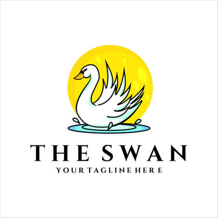swan vector logo illustration designのイラスト素材