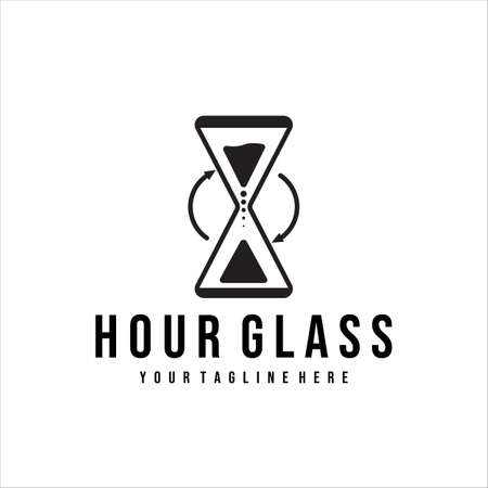 hourglass vintage logo vector illustration designのイラスト素材