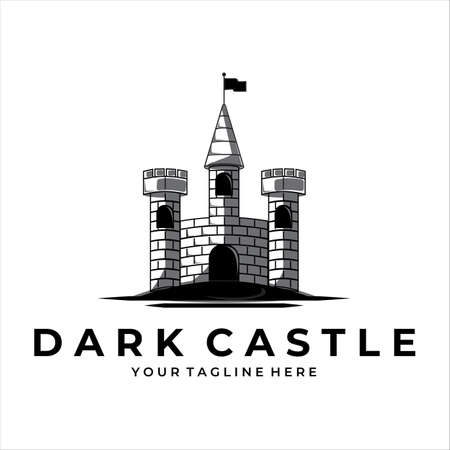 castle vintage logo vector illustration designのイラスト素材