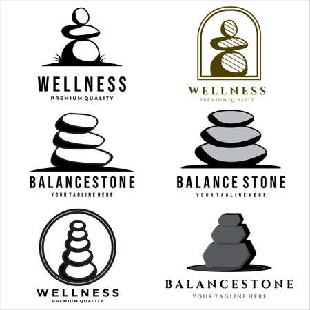 set of stone vector illustration designのイラスト素材
