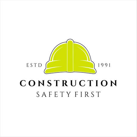 helmet construction logo vector illustration template design. safety helmet for worker construction logo concept template illustration designのイラスト素材
