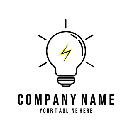 light bulb lamp line art vector logo illustration template design. creative idea concept with lamp graphic iconのイラスト素材