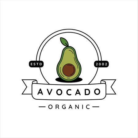 avocado fruit logo vector illustration template icon design .のイラスト素材