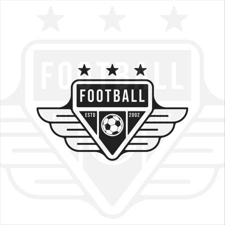 football or soccer  vintage vector illustration template icon graphic design. sport retro emblem with badge and typographyのイラスト素材
