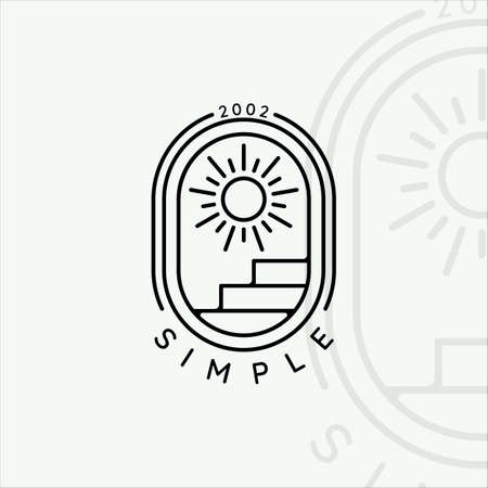 stairs abstract logo line art vector illustration template icon graphic designのイラスト素材