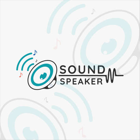 sound speaker logo vintage vector illustration template icon graphic design. music company and radio station concept symbolのイラスト素材