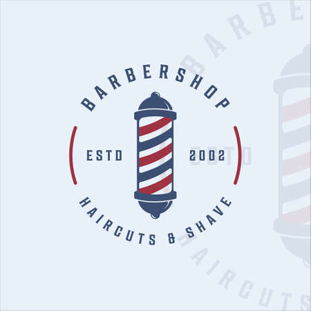 barber shop logo vintage vector logo illustration template icon graphic designのイラスト素材