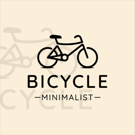 simple bicycle logo line art vector illustration template icon graphic designのイラスト素材