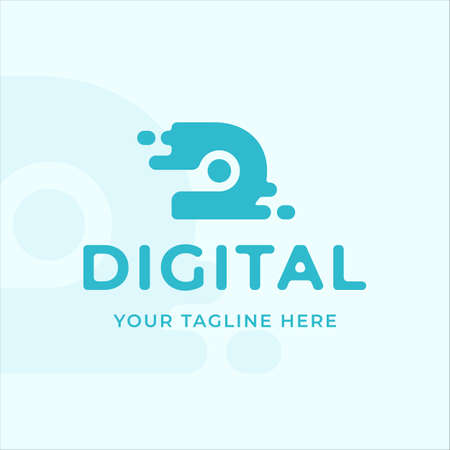 initial letter d icon logo modern vector illustration template graphic design. digital sign and symbol for companyのイラスト素材