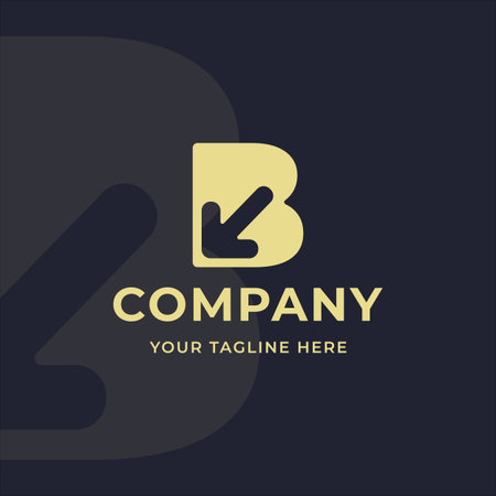 initial letter b with arrow icon logo vector illustration template icon graphic designのイラスト素材