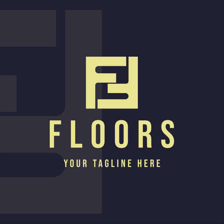 initial letter f or floor logo vector illustration template icon graphic design. floors sign or symbol with creative idea for companyのイラスト素材
