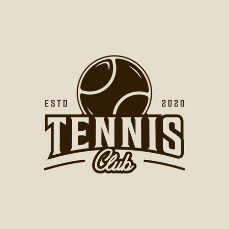 ball of tennis logo vintage vector illustration template icon graphic design. sport sign or symbol for club or tournament conceptのイラスト素材