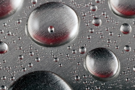 Water drops on Metal / Aluminum の写真素材