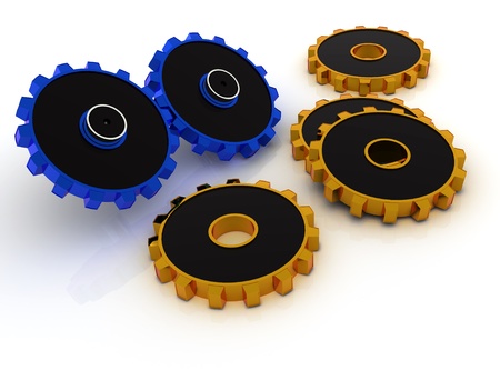 illustration of cog wheels showing team work の写真素材