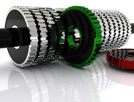 illustration of cog wheels showing team work の写真素材