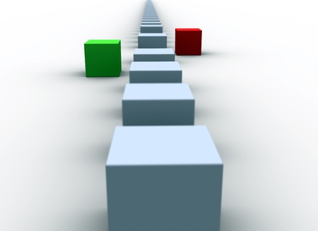 3D cube / Standing Out From The Crowd Concept の写真素材