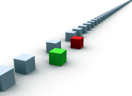 3D cube / Standing Out From The Crowd Concept の写真素材