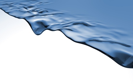 Blue Water Wave isolated on white backgroundの写真素材