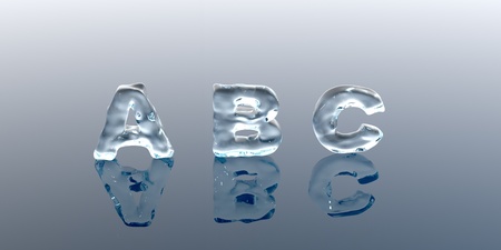 Shine icy font / ice alphabet の写真素材