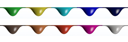 colorful Water Wave isolated on white background の写真素材