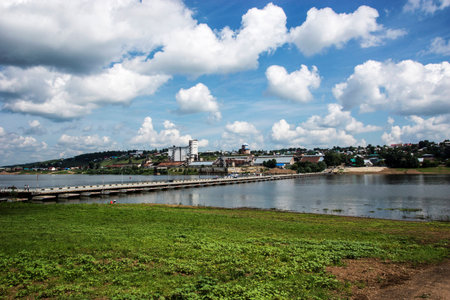 Birsk, the pontoon bridge - Russia, Bashkortostan Republic
