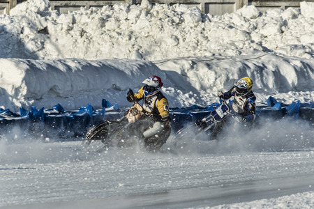 Russia. The Republic Of Bashkortostan. The Ufa. Racing on ice. The Championship Of Russia. A final. February January 2014.のeditorial素材