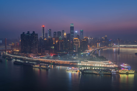 View of a cityscape at nightのeditorial素材