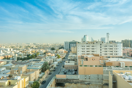 Aerial view of Riyadh with buildings and skylinesの写真素材