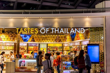 Duty free shop in Suvarnabhumi International Airport Bangkok, Thailand, world's 4th largest single-building airport terminal.のeditorial素材