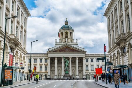 Saint-Jacques on the Coudenberg is a neoclassical Roman Catholic church located on the historic Place Royale/Koningsplein in central Brussels, Belgium. A neo-classical church at the Grand Palace in Brussels.のeditorial素材