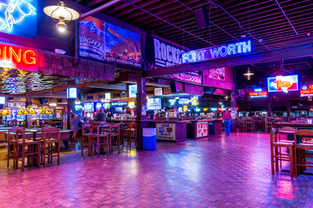 Interiors of a restaurant and bar in the Fort Worth Stockyards, a historic district that is located...