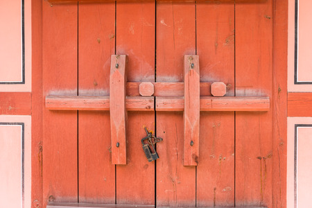 Wooden traditional doorknob of Hwaseong Haenggung Palace, the ornate residential palace built for King Jeongjo when he constructed the magnificent walled city of Suwonのeditorial素材