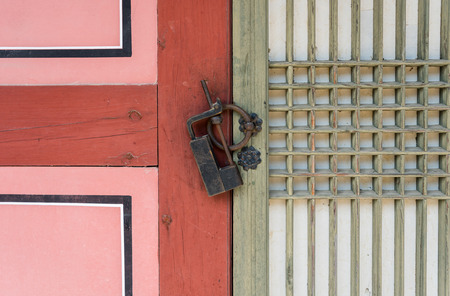 Door lock of Hwaseong Haenggung Palace, the ornate residential palace built for King Jeongjo when he constructed the magnificent walled city of Suwonのeditorial素材