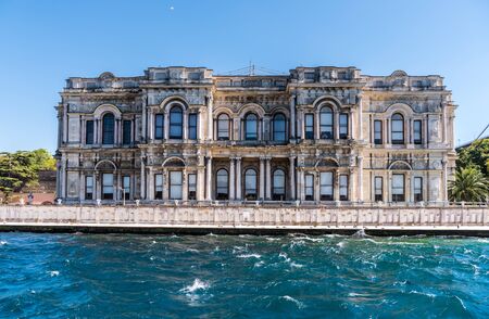 The Beylerbeyi Palace, located in the Beylerbeyi neighbourhood of Uskudar district in Istanbul, Turkey at the Asian side of the Bosphorus. An Imperial Ottoman summer residence built in the 1860sのeditorial素材