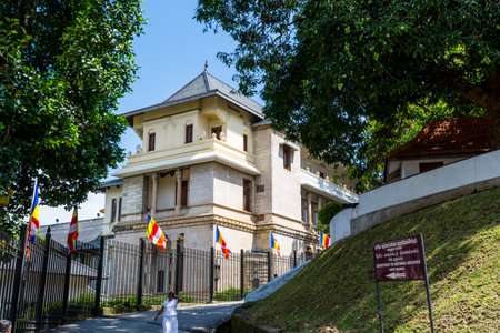 Buildings inside of the complex of Sri Dalada Maligawa or the Temple of the Sacred Tooth Relic, a...