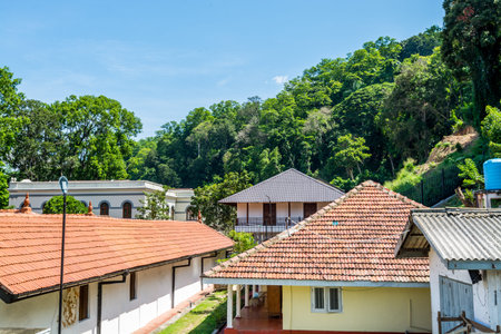 Buildings inside of the complex of Sri Dalada Maligawa or the Temple of the Sacred Tooth Relic, a...