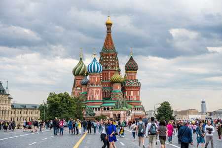The Cathedral of Vasily the Blessed, or Saint Basil's Cathedral, a church in Red Square in Moscow,...