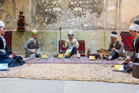 Wax sculpture of interiors of Vakil Bath, an old public bath in Shiraz, Iran. It was a part of the...