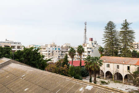 Aerial view of old town of  Larnaca City in Cyprusのeditorial素材