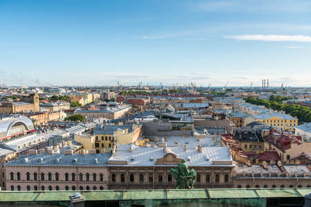 Cityscape of old town of Saint Petersburg, Aerial view from Saint Isaacs Cathedral (or Isaakievskiy Sobor), in Saint Petersburg, Russia.のeditorial素材