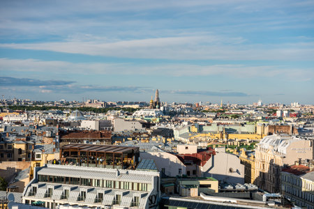 Cityscape of old town of Saint Petersburg, Aerial view from Saint Isaacs Cathedral (or Isaakievskiy Sobor), in Saint Petersburg, Russia.のeditorial素材